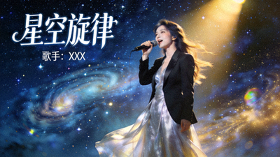 音乐MV《星空旋律》歌手在星空背景下演唱的唯美画面